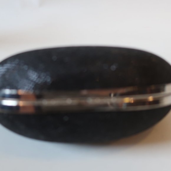 MACYS BLACK EVENING PURSE W/STONE CLOSURE* - Picture 5 of 6